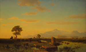 Ruins of Paestum [1858] by Albert Bierstadt [1830–1902]